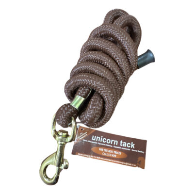 Unicorn Tack Durable Knitted Rope Lead 2m Brown