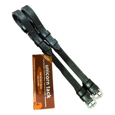 Unicorn Tack Leather Cheek Pieces Black