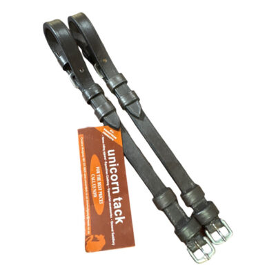 Unicorn Tack Leather Cheek Pieces Brown