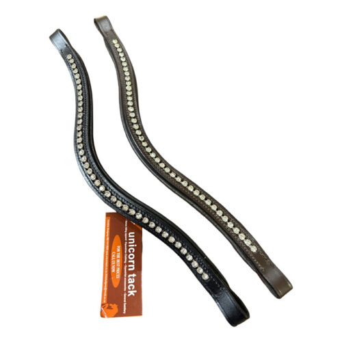 Unicorn Tack Diamante Browband Clear Black - Image 2