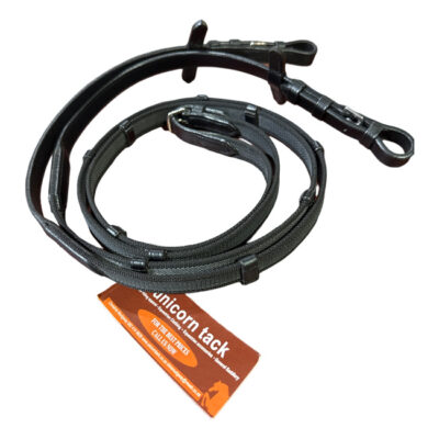 Unicorn Tack Suregrip Reins with Cleats Black