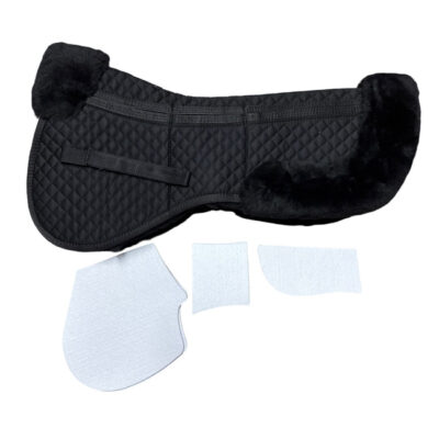 Unicorn Tack V Channel Merino Sheepskin High Wither Tri-Pad Black