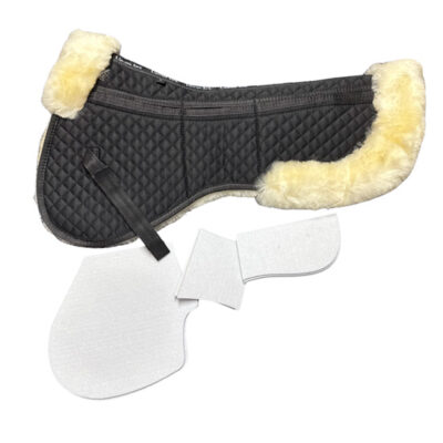 Unicorn Tack V Channel Merino Sheepskin High Wither Tri-Pad Black / Natural