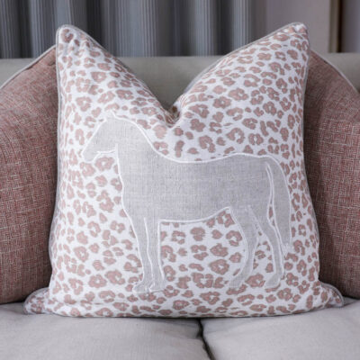 Ballina Stables Dusty Pink Leopard Print Scatter Cushion