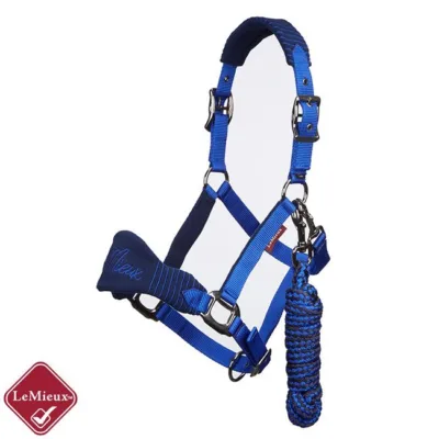 LeMieux Vogue Fleece Headcollar & Leadrope Navy / Royal Blue