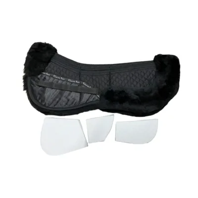 Unicorn Tack Merino Sheepskin High Wither Tri-Pad Black