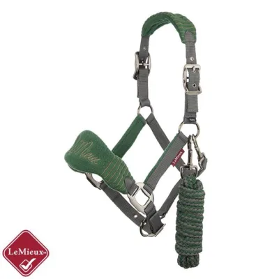 LeMieux Vogue Fleece Headcollar & Leadrope Hunter Green Full