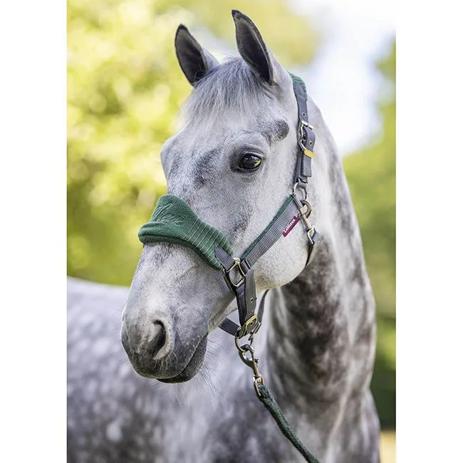 LeMieux Vogue Fleece Headcollar & Leadrope Hunter Green Full - Image 2