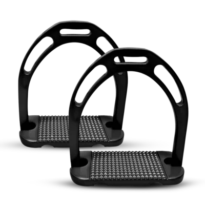 Aluminium Wide Base Stirrup Irons Black