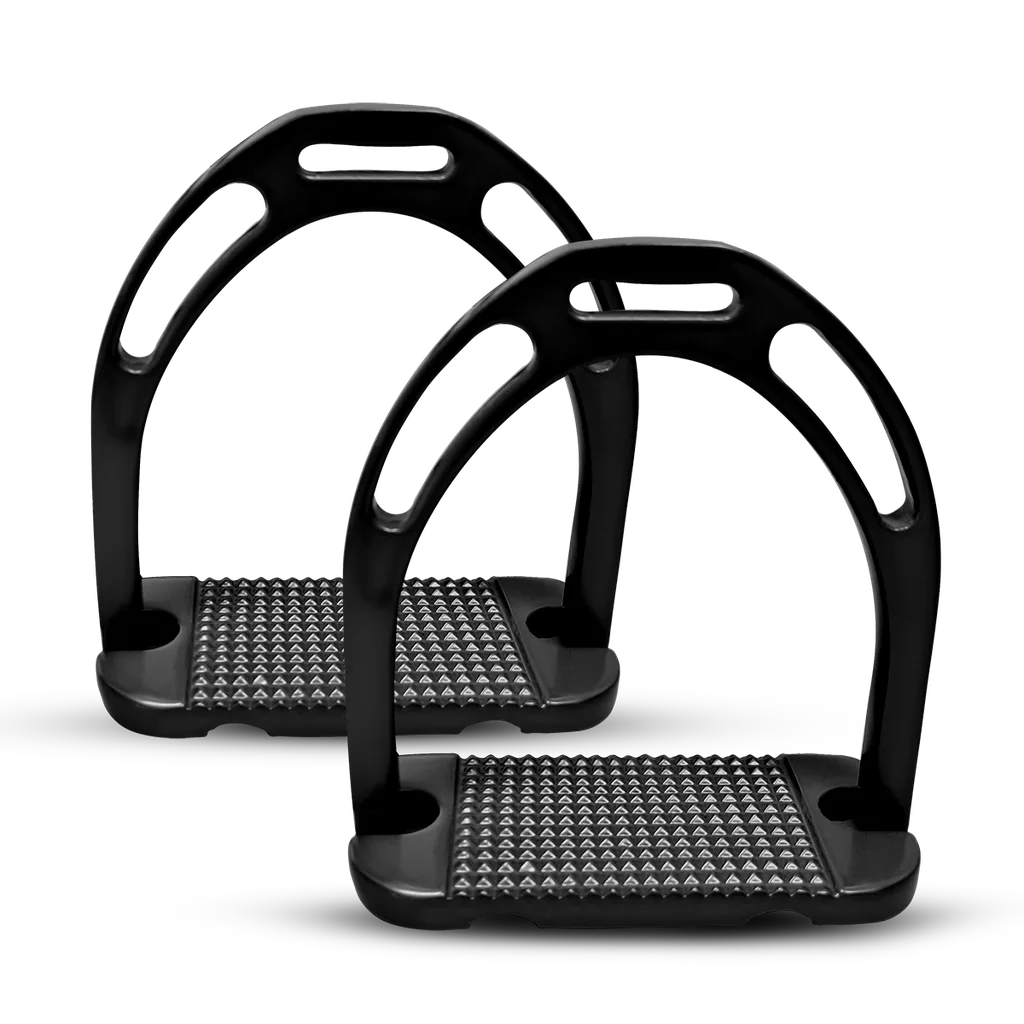 Aluminium Wide Base Stirrup Irons Black