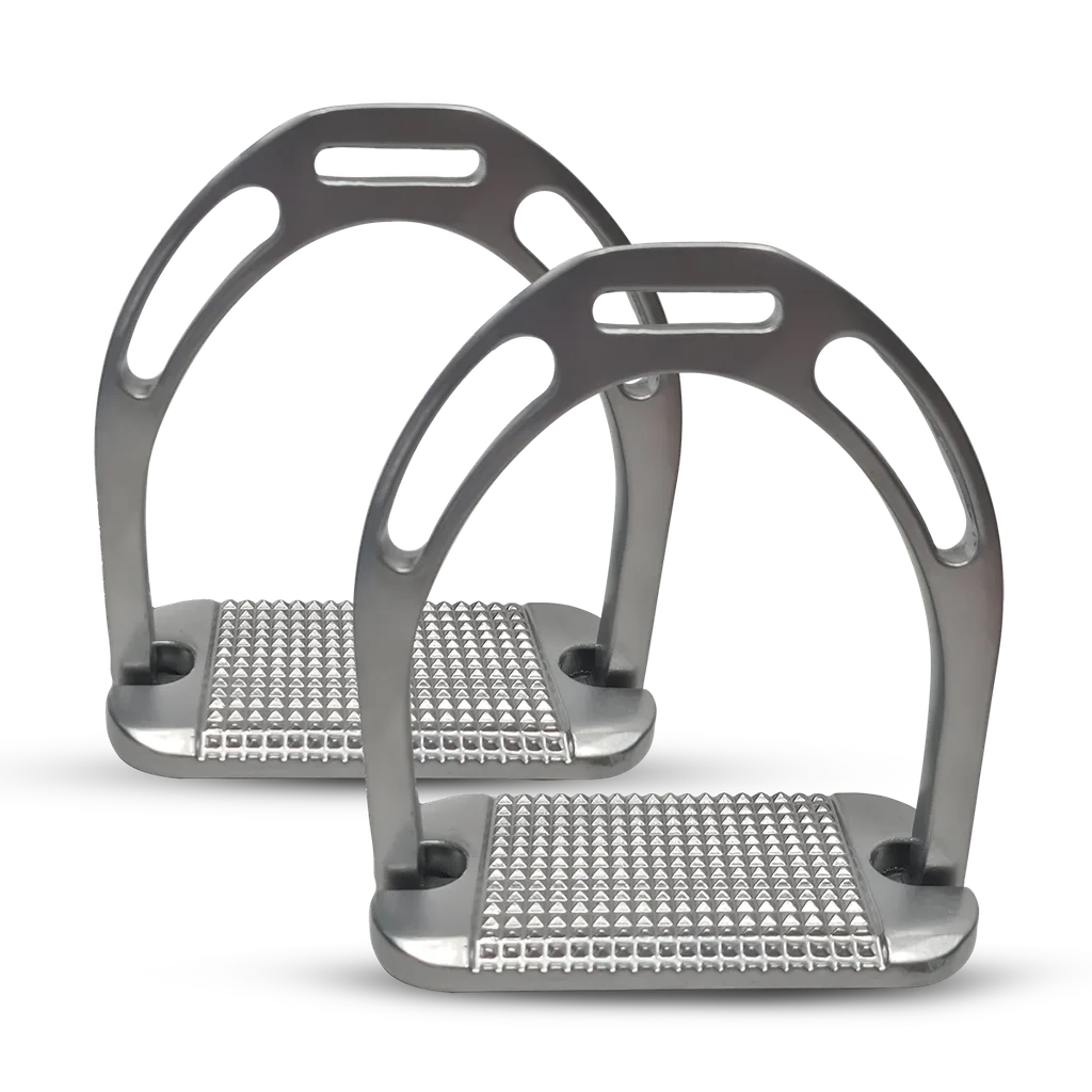 Aluminium Wide Base Stirrup Irons Silver