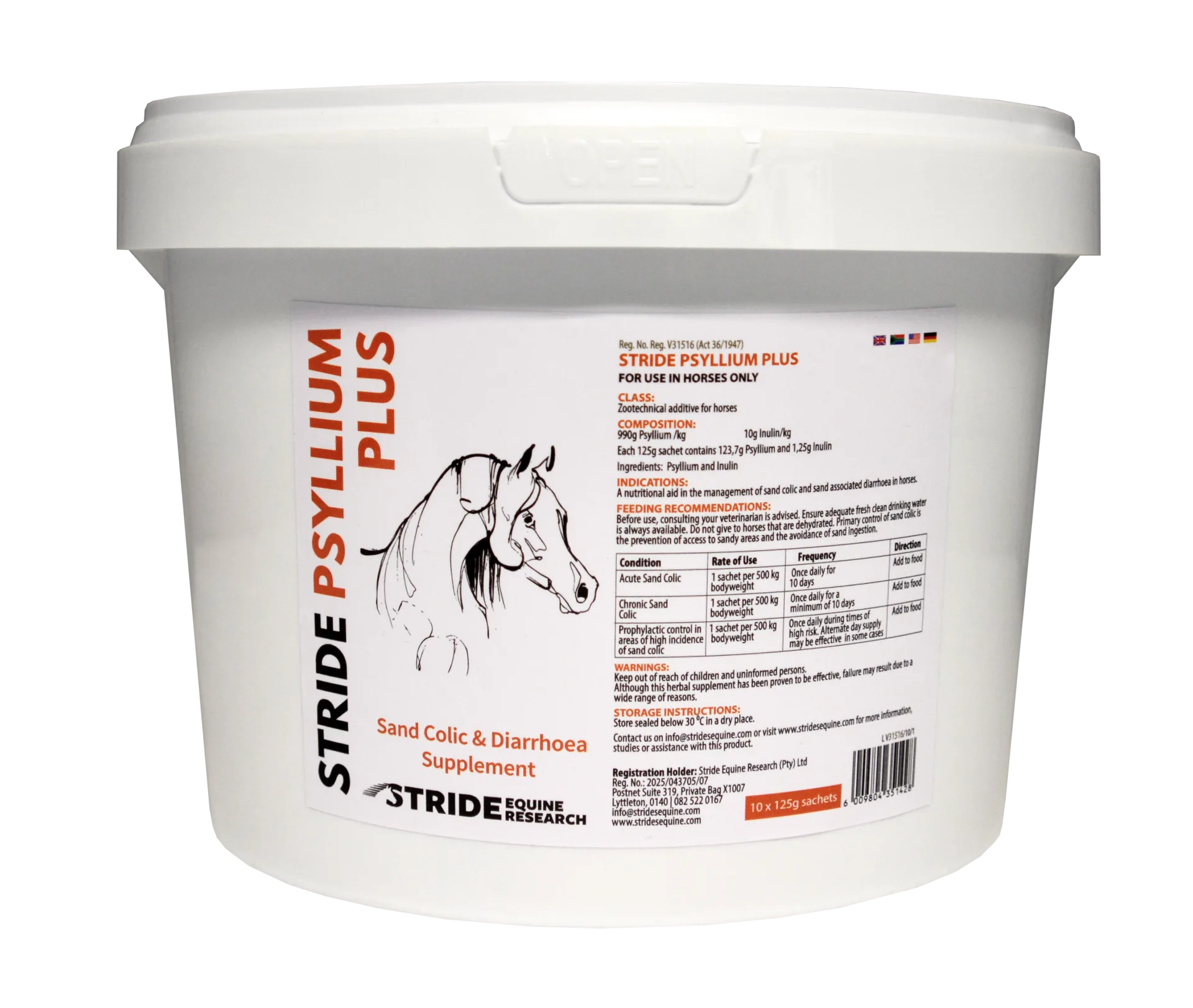 Stride Psyllium Plus (10 x 125g Sachets)