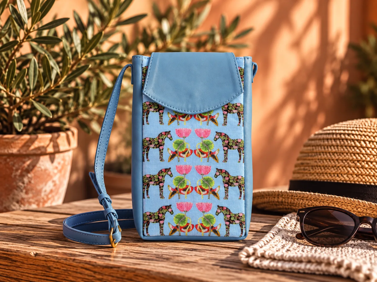 Henk Shoulder Bag - Equus Herd Blue Sky